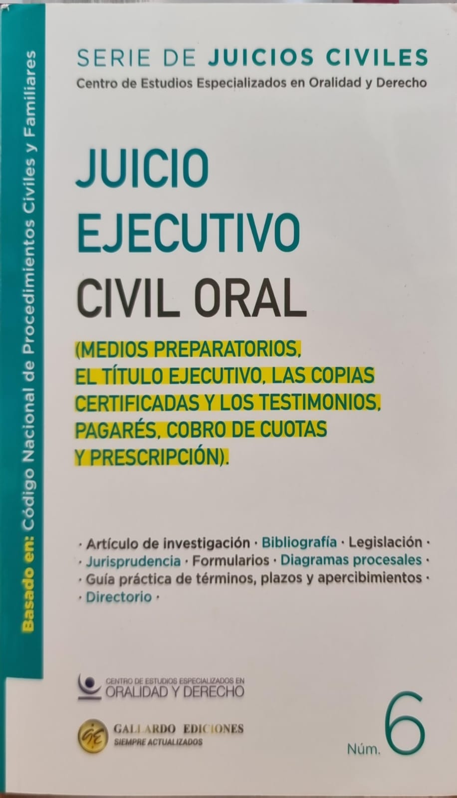 JUCIO EJECUTIVO CIVIL ORAL  (TOMO 6)