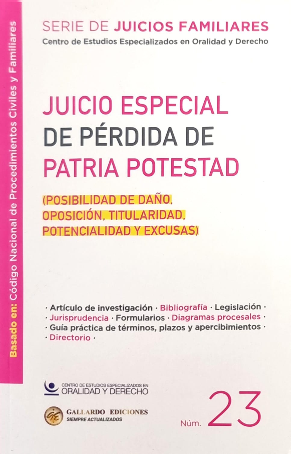 JUCIO ESPECIAL DE PERDIDA PATRIA POTESTAD   (TOMO 23)